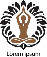 yoga icone e loghi impostato - grafico design elementi nel schema stile per terme centro, fitness o yoga studio yoga. impostato di linea icone e simboli. illustrazione. vettore
