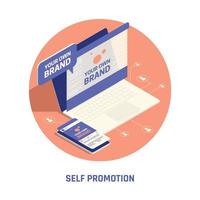 composizione circolare di promozione del self branding vettore