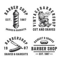 modello di logo vintage da barbiere vettore