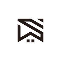 lettera S w casa tetto semplice geometrico logo vettore