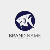 pesce e pesca logo acquatico design animale illustrazione vettore