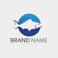 pesce e pesca logo acquatico design animale illustrazione vettore