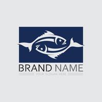 pesce e pesca logo acquatico design animale illustrazione vettore