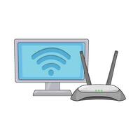 illustrazione di Wi-Fi router vettore