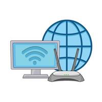 illustrazione di Wi-Fi router vettore