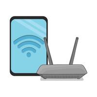 illustrazione di Wi-Fi router vettore