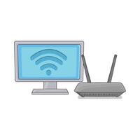 illustrazione di Wi-Fi router vettore