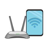 illustrazione di Wi-Fi router vettore