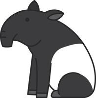 carino tapiro illustrazione vettore