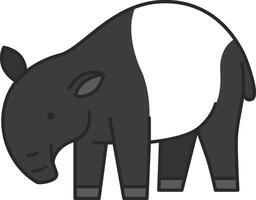 carino tapiro illustrazione vettore