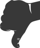 silhouette pollice giù cattivo o antipatia simbolo logo nero colore solo vettore