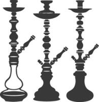 silhouette desarj Turco narghilè tradizionale shisha nero colore solo vettore