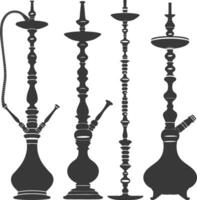 silhouette desarj Turco narghilè tradizionale shisha nero colore solo vettore