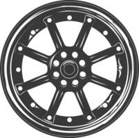 silhouette velg bordo pneumatico per auto nero colore solo vettore