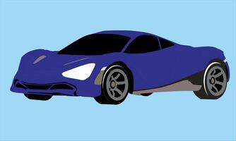 illustrazione di un' blu gli sport auto su un' cielo blu sfondo vettore