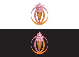 modello di immagine vettoriale del design del logo o dell'icona del gelato