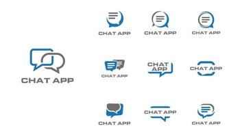 concetto di design del logo del discorso bolla relativo all'app di chat vettore