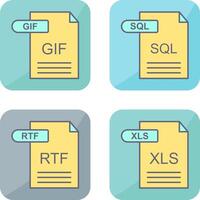 gif e sql icona vettore