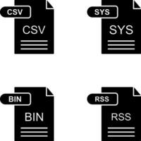 csv e SYS icona vettore