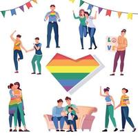 set di icone piatte lgbt vettore