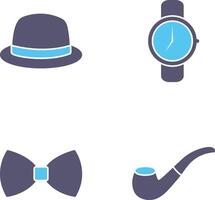 cappello e orologio icona vettore