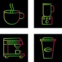 caldo caffè e caffè miscelatore icona vettore