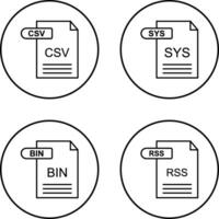 csv e SYS icona vettore