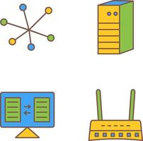 Internet e server Rete icona vettore