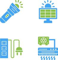 torcia elettrica e solare icona vettore