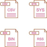 csv e SYS icona vettore