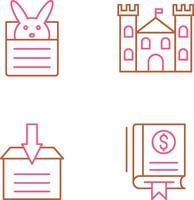 coniglietto e castello icona vettore