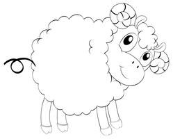 Profilo animale per pecore carine vettore