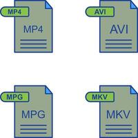 mp4 e avi icona vettore