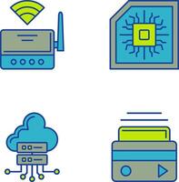 Wi-Fi router e patata fritta icona vettore