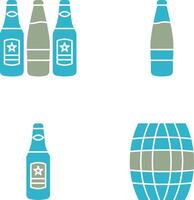 birra bottiglie e alcool icona vettore