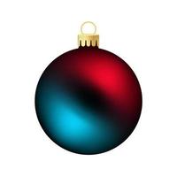 giocattolo o palla dell'albero di Natale arcobaleno in colore blu e rosso vettore