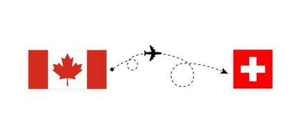 volo e viaggio dal Canada alla Svizzera con il concetto di viaggio in aereo passeggeri vettore