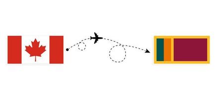 volo e viaggio dal Canada allo Sri lanka con il concetto di viaggio in aereo passeggeri vettore