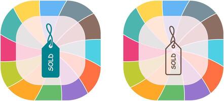 unico venduto etichetta icona design vettore