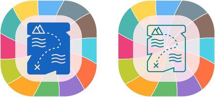 Tesoro carta geografica icona design vettore