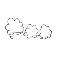 disegno a linea continua disegnato a mano. nuvole.doodle disegno a mano style.isolated vettore