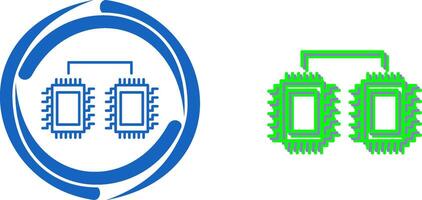 processori collegato icona design vettore