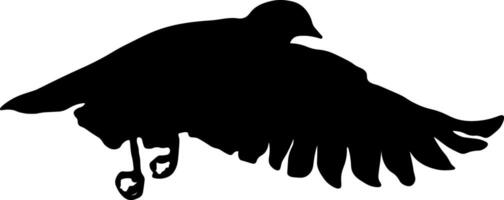 nero silhouette di un' uccello senza sfondo vettore