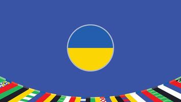 Ucraina emblema bandiera europeo nazioni 2024 squadre paesi europeo Germania calcio simbolo logo design illustrazione vettore