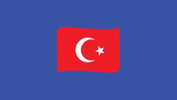 turkiye emblema nastro europeo nazioni 2024 squadre paesi europeo Germania calcio simbolo logo design illustrazione vettore