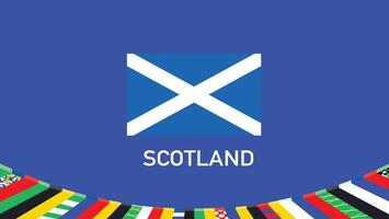 Scozia bandiera squadre europeo nazioni 2024 simbolo astratto paesi europeo Germania calcio logo design illustrazione vettore