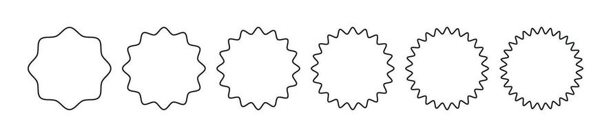 circolare distintivo zigzag modello ,girare linea confine confine. piatto illustrazione isolato su bianca sfondo. vettore