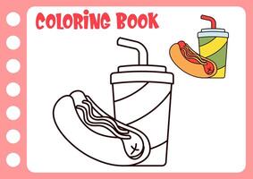 disegno e colorazione per bambini. disegno cibo vettore