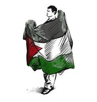 schizzo di contestatore per Palestina vettore