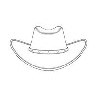 mano disegnato bambini disegno cartone animato illustrazione cowboy cappello icona isolato su bianca vettore